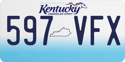 KY license plate 597VFX