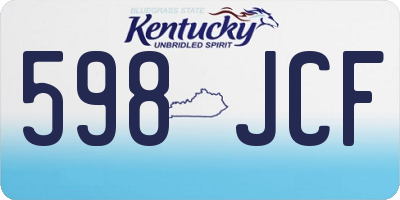 KY license plate 598JCF