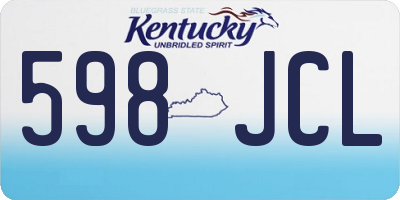 KY license plate 598JCL