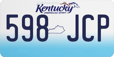 KY license plate 598JCP