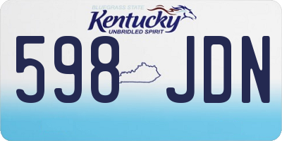 KY license plate 598JDN