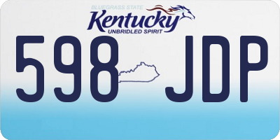 KY license plate 598JDP