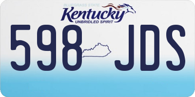 KY license plate 598JDS
