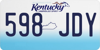 KY license plate 598JDY