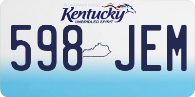 KY license plate 598JEM
