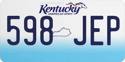 KY license plate 598JEP