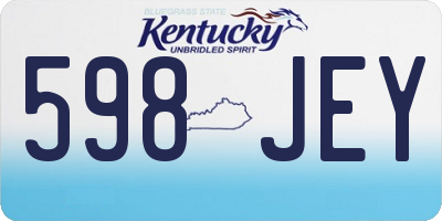 KY license plate 598JEY