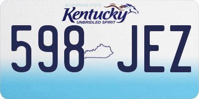 KY license plate 598JEZ