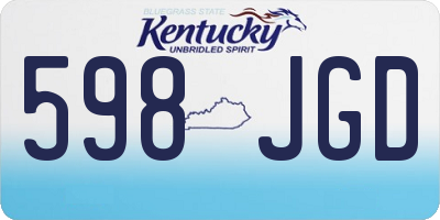 KY license plate 598JGD