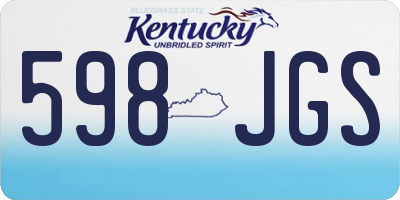 KY license plate 598JGS