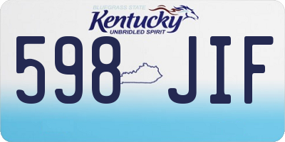 KY license plate 598JIF
