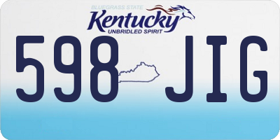 KY license plate 598JIG
