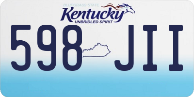 KY license plate 598JII