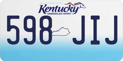 KY license plate 598JIJ