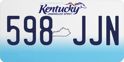 KY license plate 598JJN