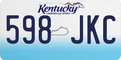 KY license plate 598JKC