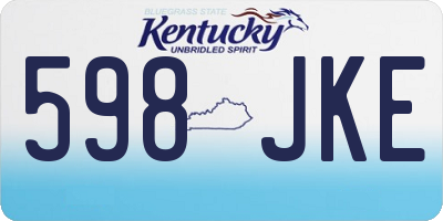 KY license plate 598JKE