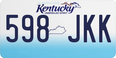 KY license plate 598JKK