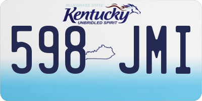KY license plate 598JMI