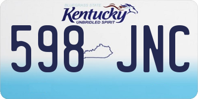 KY license plate 598JNC