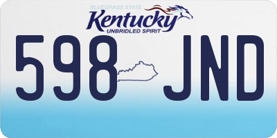 KY license plate 598JND