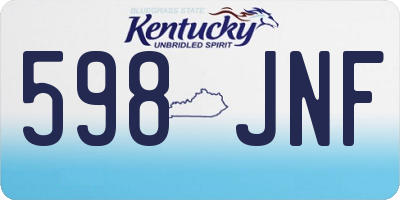KY license plate 598JNF