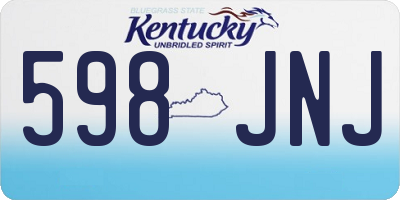 KY license plate 598JNJ