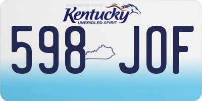 KY license plate 598JOF