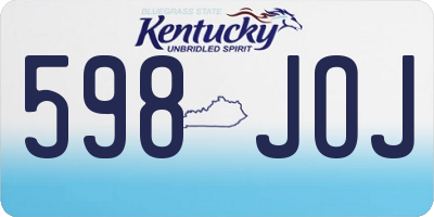 KY license plate 598JOJ