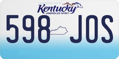 KY license plate 598JOS