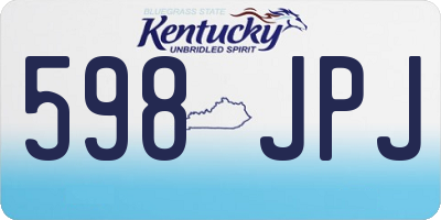 KY license plate 598JPJ