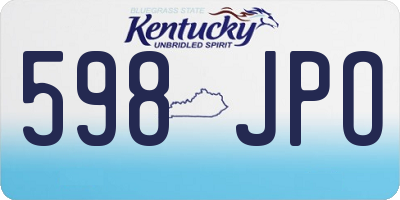 KY license plate 598JPO