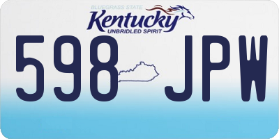 KY license plate 598JPW
