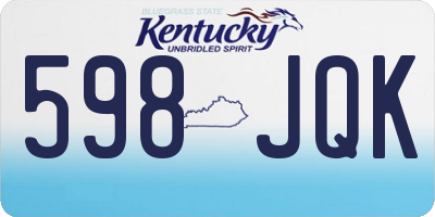 KY license plate 598JQK