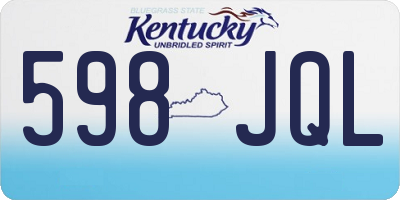 KY license plate 598JQL