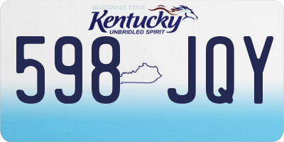 KY license plate 598JQY