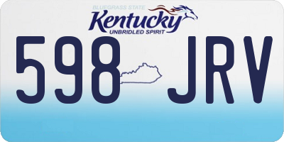 KY license plate 598JRV