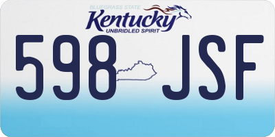 KY license plate 598JSF