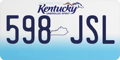 KY license plate 598JSL