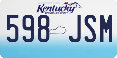 KY license plate 598JSM