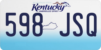 KY license plate 598JSQ
