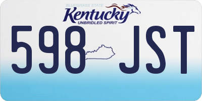 KY license plate 598JST