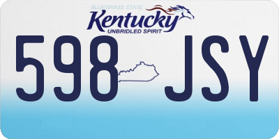 KY license plate 598JSY