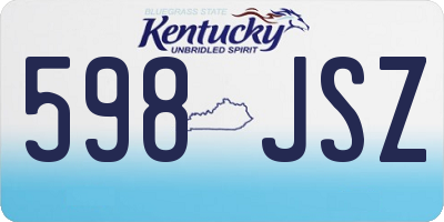 KY license plate 598JSZ