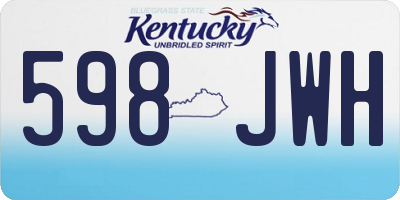 KY license plate 598JWH