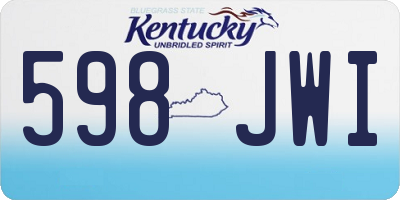 KY license plate 598JWI