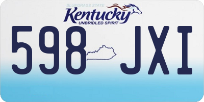 KY license plate 598JXI