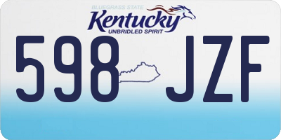 KY license plate 598JZF