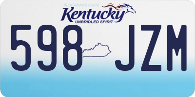 KY license plate 598JZM