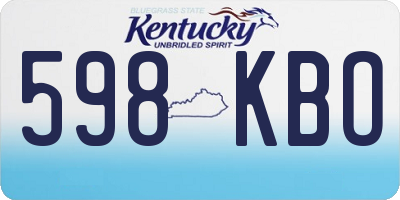 KY license plate 598KBO